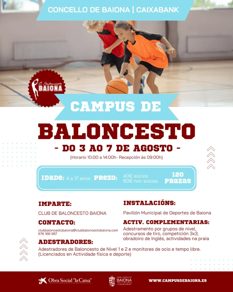 Campus de baloncesto en Baiona 2026