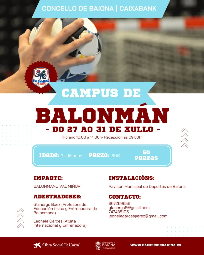 Campus de balonman en Baiona 2026
