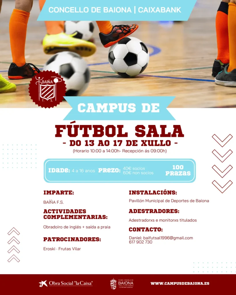 Campus de futbol sala en Baiona 2026