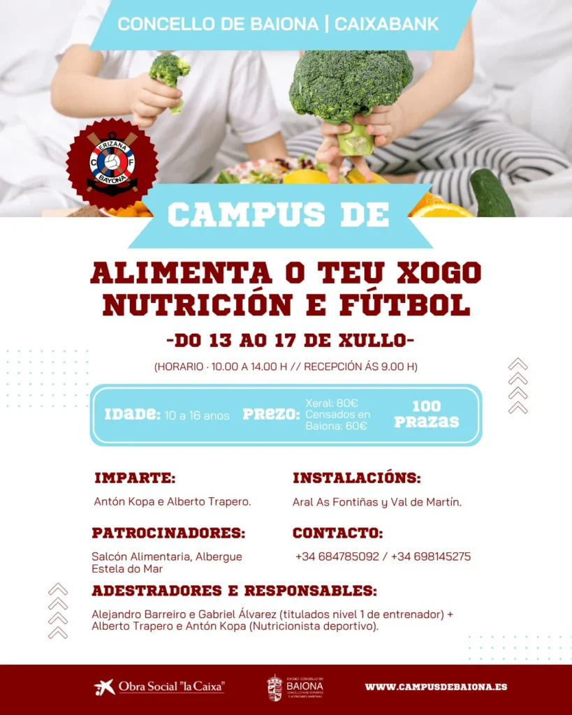 Campus de alimentacion deportiva en Baiona 2026