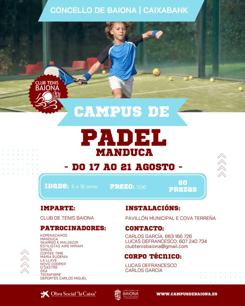 Campus de padel en Baiona 2026