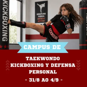 Campus de verán en Baiona de taekwondo, kickboxing e defensa persoal.